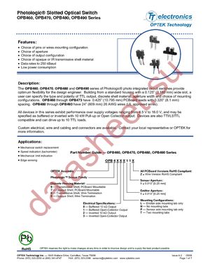 OPB463L11 datasheet  